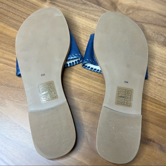 Jack Rogers Women's Blue Sofia Slide Sandals Women's Size 9M | Leather Upper - Picture 6 of 7